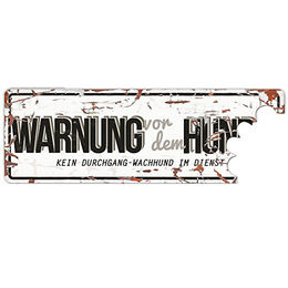 D&D Warnschild "Warnung vor dem Hund" weiß/grau – Bild 1 von 3