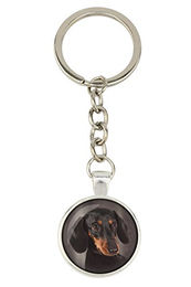 Produktbild von Dachshund Smooth-haired, Wiener dog, Badger dog - keychain with your photo, key decoration, bag pendant from Art-Dog brand silber