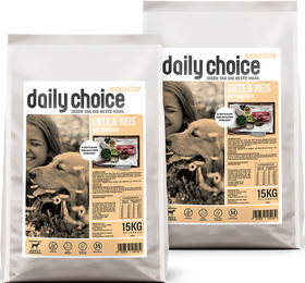 Produktbild von daily choice Sensitiv Ente und Reis mit Erbsen - 2 x 15 kg