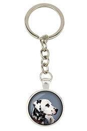 Produktbild von Dalmatian, Carriage Dog, Spotted Coach Dog - keychain with your photo, key decoration, bag pendant from Art-Dog brand silber