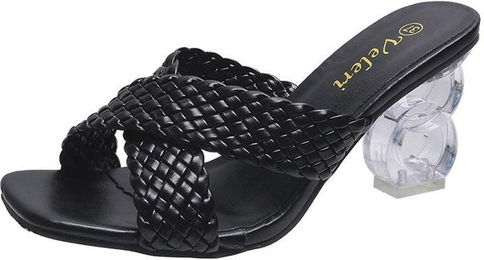 Produktbild von Damen Hausschuhe im Sommer Damenschuhe High Heel Sandalen im Mund des Windfisches Damen Hausschuhe mit großen Zehen 41 schwarz