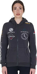 Produktbild von Damen Kapuzenpullover mit mehreren Logos Equestro New Style