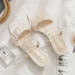 Produktbild von Damen Sommer Zweiteilige Sandalen mit dickem Absatz und Nischenmode mit Rock Hochhackige Schuhe Weiche Besatz-Sandalen in Beinform 39