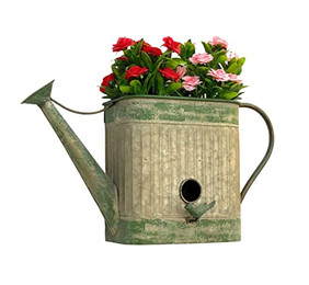 Produktbild von DanDiBo Vogelhaus mit Blumentopf zum Aufhängen Metall wetterfest