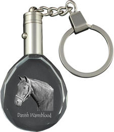 Produktbild von Danish Warmblood - pendant with a picture of a horse, crystal key ring in a gift box, unique gift by Art-Dog brand transparent