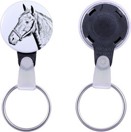 Produktbild von Danish Warmblood - unique keychain with a horse picture, handmade product, light and handy pendant from Art-Dog brand