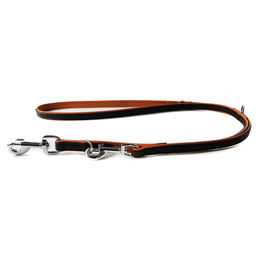Produktbild von Das Lederband Hunde Führleine Denver schwarz/cognac, Länge: 200 cm / Breite: 14 mm