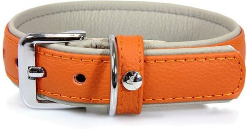 Produktbild von Das Lederband Hunde-Halsband Amsterdam orange/grey