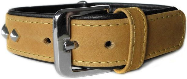 Produktbild von Das Lederband Hunde-Halsband Roma sand/schwarz