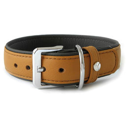 Produktbild von Das Lederband Hundehalsband Amsterdam caramel/lava, Länge: 35 cm / Breite: 25 mm
