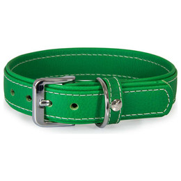 Produktbild von Das Lederband Hundehalsband Barcelona Summer-Green, Länge: 35 cm