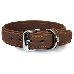 Produktbild von Das Lederband Hundehalsband Boston mocca/mocca, Länge: 70 cm / Breite: 40 mm