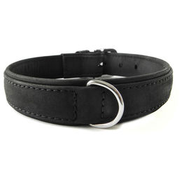 Produktbild von Das Lederband Hundehalsband Boston schwarz/schwarz, Länge: 30 cm / Breite: 12 mm