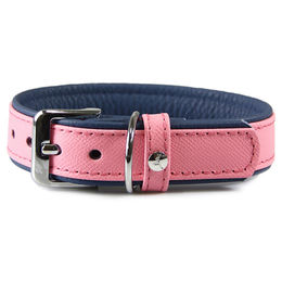 Produktbild von Das Lederband Hundehalsband Firenze candy/saphire, Länge: 45 cm / Breite: 25 mm