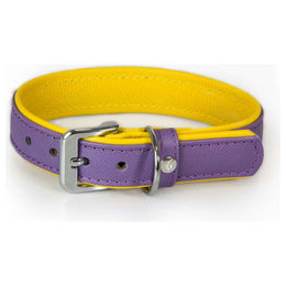Produktbild von Das Lederband Hundehalsband Firenze Lilac/Sunshine, Länge: 45 cm