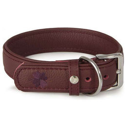 Produktbild von Das Lederband Hundehalsband Glückshund Merlot/Merlot, Länge: 55 cm