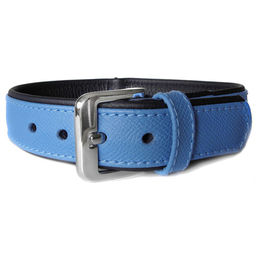 Produktbild von Das Lederband Hundehalsband Milano azure/oxford blue, Länge: 30 cm / Breite: 12 mm