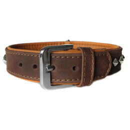 Produktbild von Das Lederband Hundehalsband Roma mocca/cognac, Länge: 65 cm / Breite: 40 mm