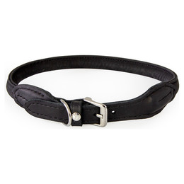 Produktbild von Das Lederband Hundehalsband rundgenäht Dublin Black, Länge: 60 cm