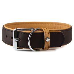 Produktbild von Das Lederband Hundehalsband Vancouver mocca/caramel, Länge: 70 cm / Breite: 40 mm