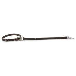 Produktbild von Das Lederband Kurzleine mit Halsung Graz Mocca, Maße: 80 cm / 14 mm