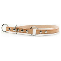 Produktbild von Das Lederband Zughalsband mit Stop Weinheim Natural, Länge: 35 cm