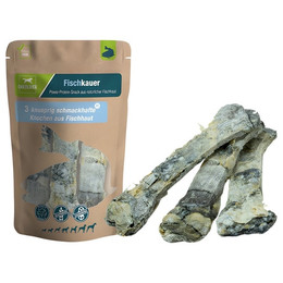 Produktbild von DAUERKAUER Fischkauer Knochen XL aus 100% Fischhaut - 3 x 180 g