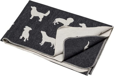 Produktbild von David Fussenegger Haustierdecke Hundesilhouetten anthrazit 100x140 cm