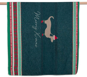 Produktbild von David Fussenegger Haustierdecke Merry X-Mas groß tannengrün 100x140 cm