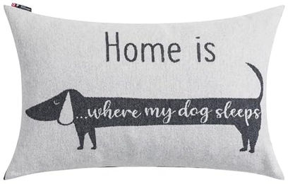 David Fussenegger NOVA Kissenhülle "Dackel home is...." - 1 Stk – Bild 1 von 4
