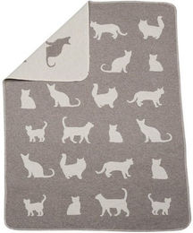 Produktbild von DAVID FUSSENEGGER Tierdecke 'Katzensilhouetten' 70 x 90 cm Rauch