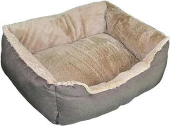Produktbild von Defactoshop Hundebett mit Kissen in Leinenoptik