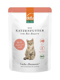 Produktbild von defu Bio Lachs Harmonie Nassfutter für Katzen - 85 g