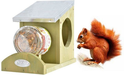 Produktbild von degawo Nistkasten Eichhörnchen Futterhaus Kiefernholz mit Zinkdach