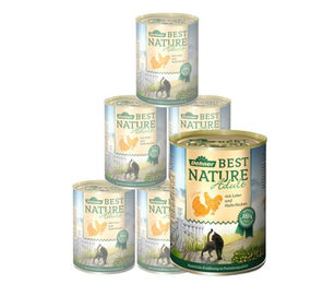 Dehner Best Nature Adult, versch. Sorten, 6 x 400 g Dose (2.4 kg), Nassfutter für ausgewachsene Katzen – Bild 1 von 3