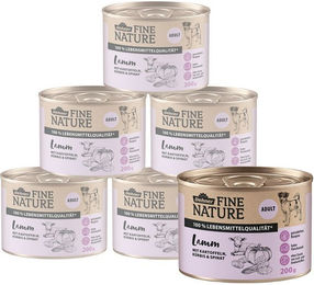 Produktbild von Dehner Fine Nature Adult Lamm / Kürbis, 6 x 200 / 400 / 800 g Dose Lamm, Nassfutter für: Hunde, Nassfutter für ausgewachsene Hunde