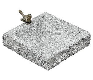 Produktbild von Dehner Granit-Vogeltränke eckig mit Bronze-Vogel