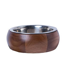 Dehner Lieblinge Hundenapf Holz/Edelstahl braun - 1 Stk. – Bild 1 von 2