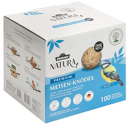 Dehner Natura Große Meisenknödel im Karton, 100 Stück je 90 Gramm (9 kg), 10000g, ohne Netz, Wildvogelfutter zur ganzjährigen Fütterung – Bild 1 von 7