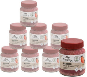 Produktbild von Dehner Natura Premium Erdnussbutter Beere im Glas, 8 x 340 g Erdnuss, Wildvogelfutter mit feinen Beeren, ungesalzen