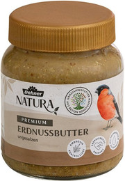 Produktbild von Dehner Natura Premium Erdnussbutter im Glas, 8 x 340 g Erdnuss, energiereiches Wildvogelfutter, ungesalzen