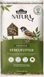 Produktbild von Dehner Natura Premium Wildvogel Streufutter, mit Nüssen / Saaten, für verschiedenen Vogelarten wie Amsel, Spatz