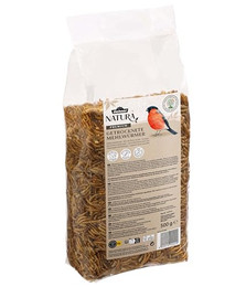 Produktbild von Dehner Natura Premium Wildvogelsnack, getrocknete Mehlwürmer, 500 g Mehlwürmer, proteinreich, hochwertiges Vogelfutter für Wildvögel