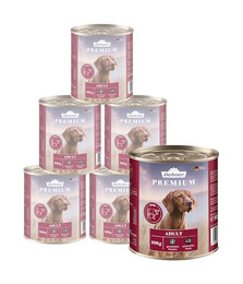 Produktbild von Dehner Premium Adult, versch. Sorten, 6 x 800 g Dose, getreidefrei, Nassfutter für ausgewachsene Hunde