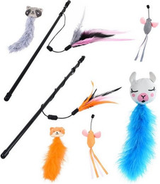 Produktbild von Dehner Premium Lovely Katzenspielzeug Set Lama Karl + Spielangeln