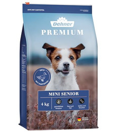 Produktbild von Dehner Premium Mini Senior Ente / Lamm / Kartoffel, 4 kg, getreidefrei Ente, 4000g, Trockenfutter für ältere Hunde kleiner Rassen