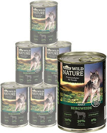 Dehner Wild Nature Bergweide Adult Pferd / Rind, 6 x 400 / 800 g Dose Pferd, Nassfutter für: Hunde, Nassfutter für ausgewachsene Hunde, glutenfrei – Bild 1 von 5