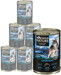 Dehner Wild Nature Gebirgssee Adult Lachs / Huhn, 6 x 400 / 800 g Dose Lachs, Nassfutter für: Hunde, Nassfutter für ausgewachsene Hunde, glutenfrei – Bild 1 von 4