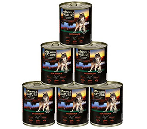 Produktbild von Dehner Wild Nature Hochmoor Adult Geflügel / Ente, 6 x 400 / 800 g Dose Ente, 4800g, Nassfutter für ausgewachsene Hunde, glutenfrei