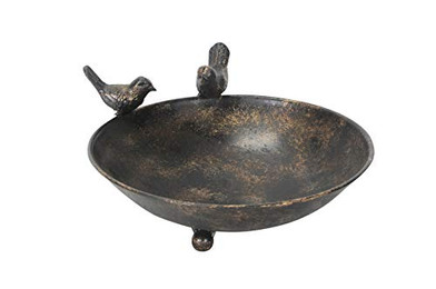 Produktbild von Deko-Impression Vogeltränke Vogelbad Vogel-Futterstelle Eisen massiv bronzefarben